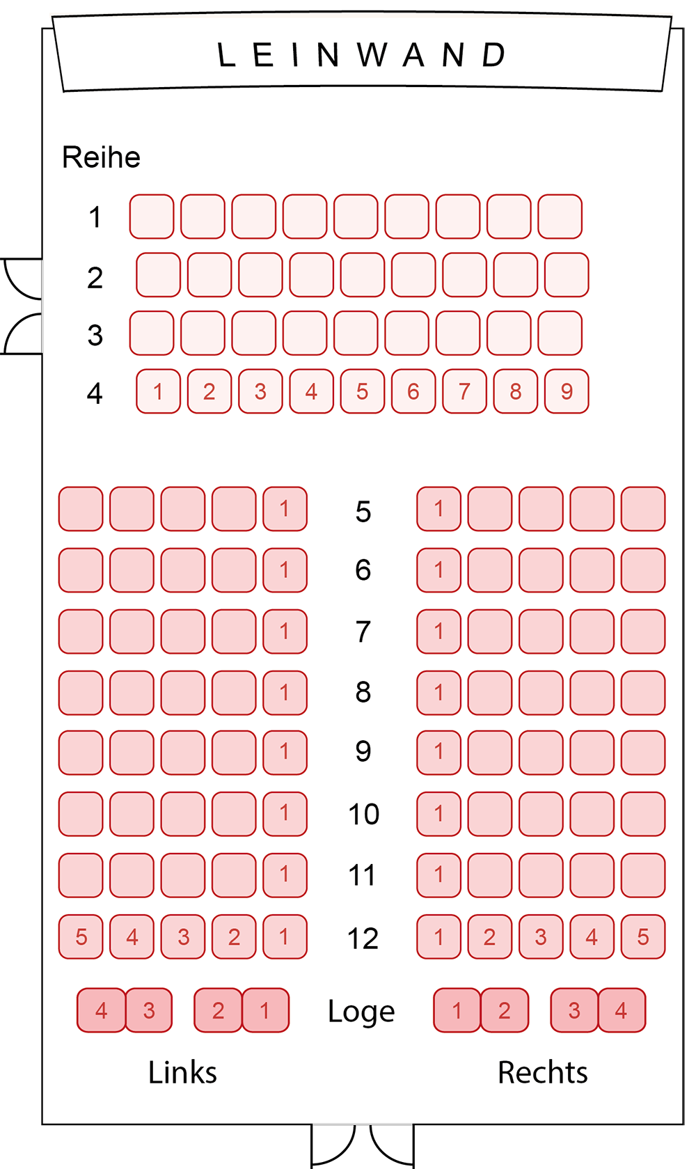 Saal 1 - Saalplan