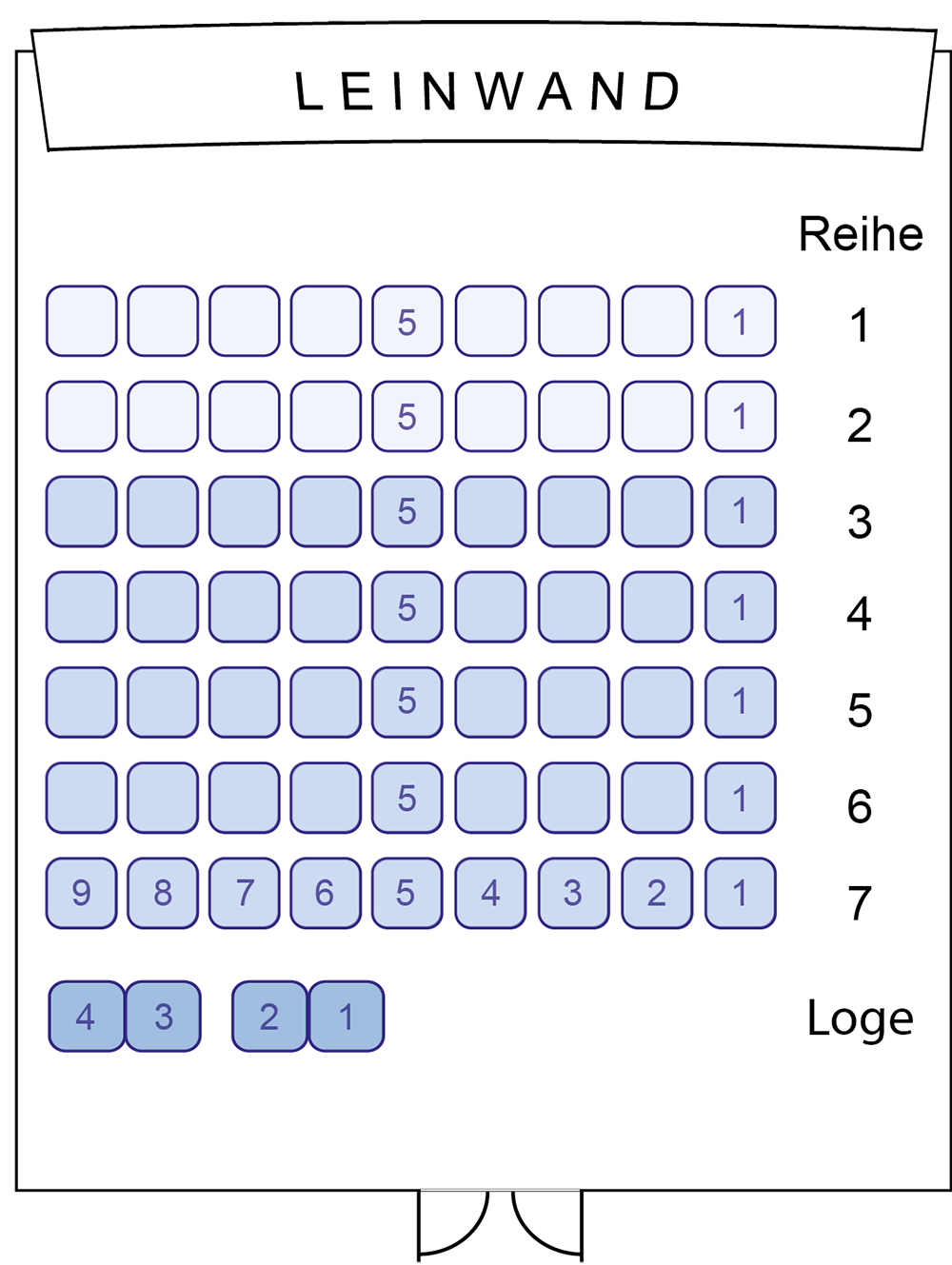 Saal 1 - Saalplan