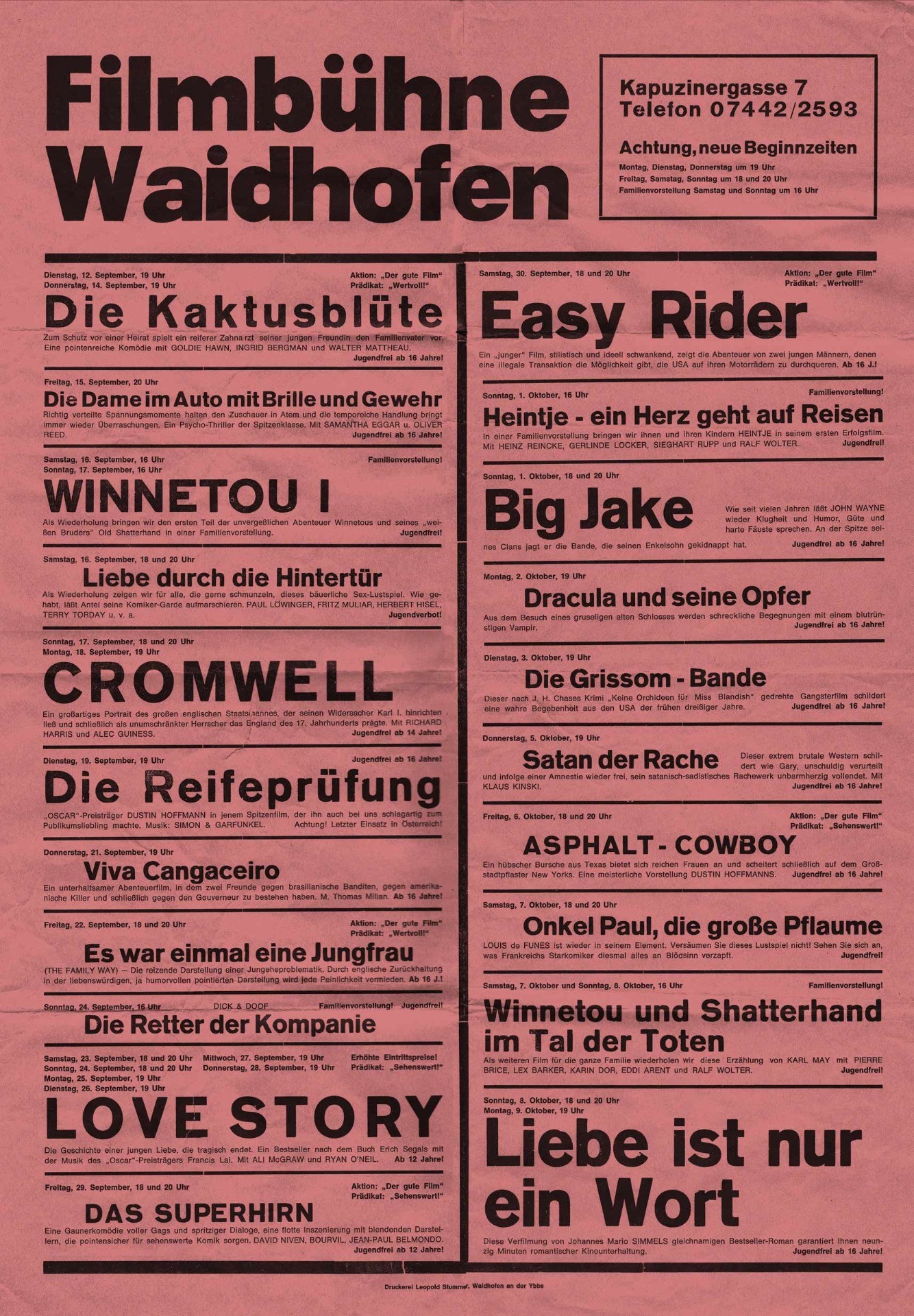 Filmbühne Waidhofen Programm #1