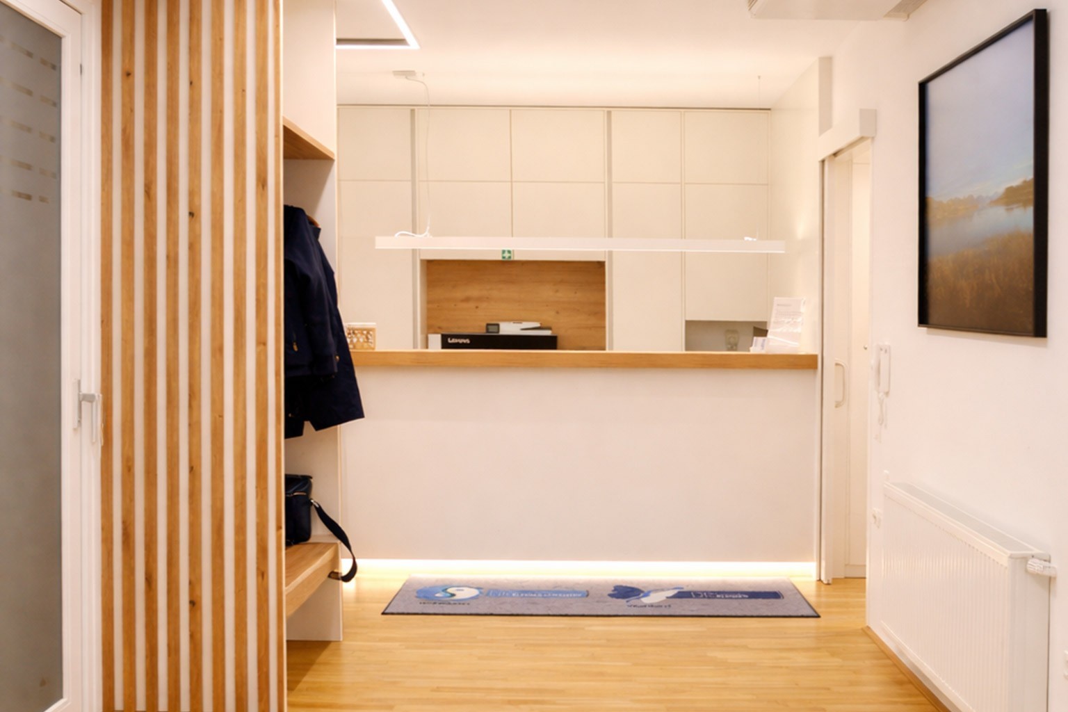 Eingang und Anmeldung