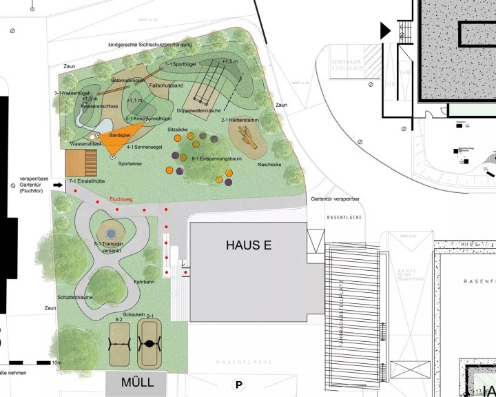 Lageplan Landesklinikum Hort Spielplatz Amstetten