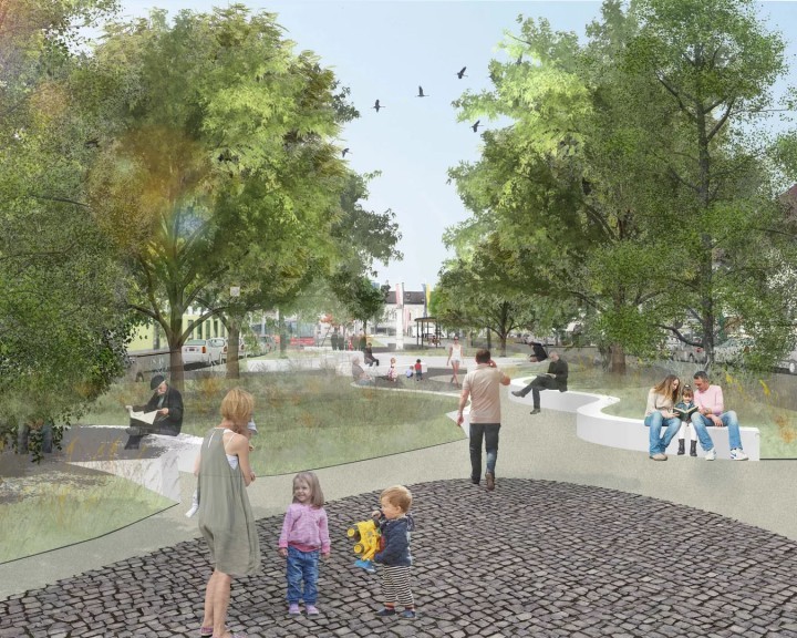 Visualisierung St Leonhard grüner Hauptplatz