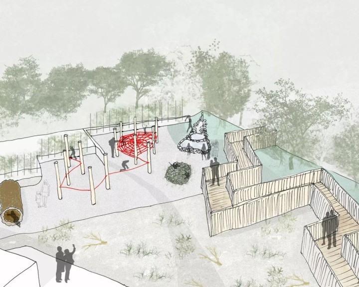 Visualisierung Spieplatz Lunz am See Haus der Wildnis