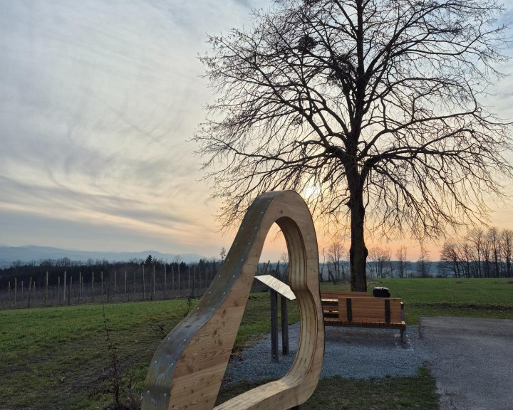 Fotopunkt Herz des Mostviertel Rundwanderweg Sonnenuntergang