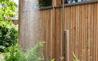 Gartendusche Bambus privat Garten G