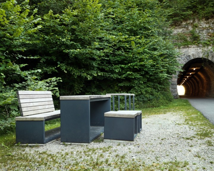 Freiraummobiliar Radweg Göstling Wassergebundenedecke sickerfähig