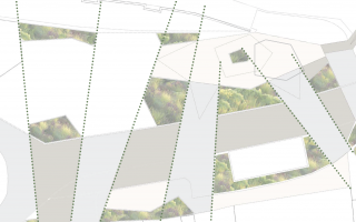 Konzept Skizze Oberflächen Dorfplatz Dorfstetten Grünes Überdachtes Zentrum 