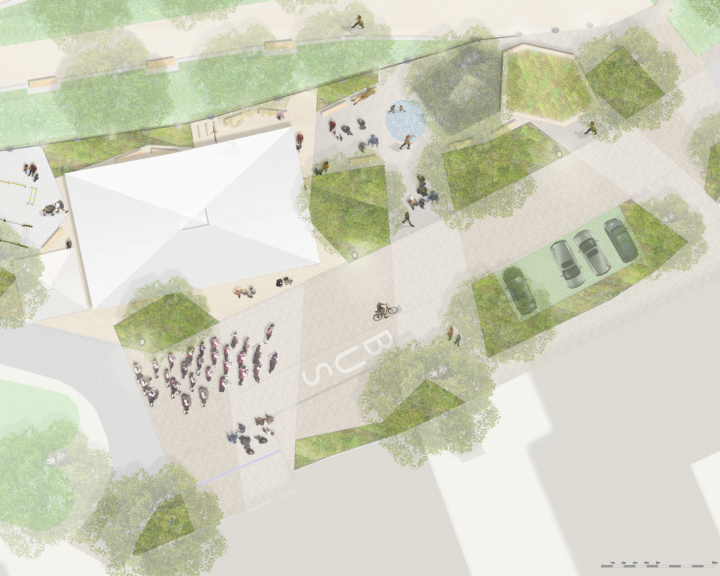 Szenario Fest Dorfplatz Dorfstetten Grünes Überdachtes Zentrum 