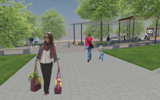 Visualisierung Dorfplatz Dorfstetten Grünes Zentrum