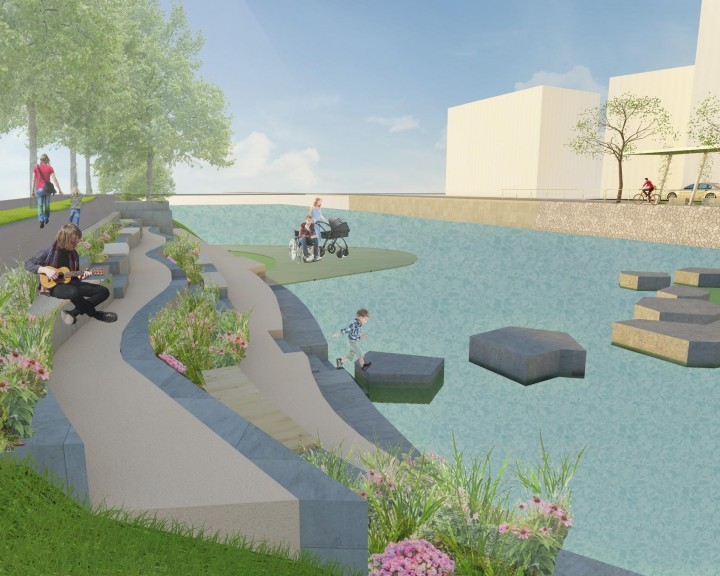 Visualisierung Erlaufufer Terrassierung Wasser