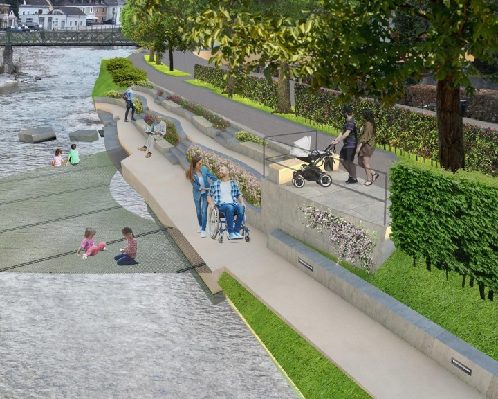 Visualisierung Erlaufufer barrierefreier Zugang Wasser Erlauf