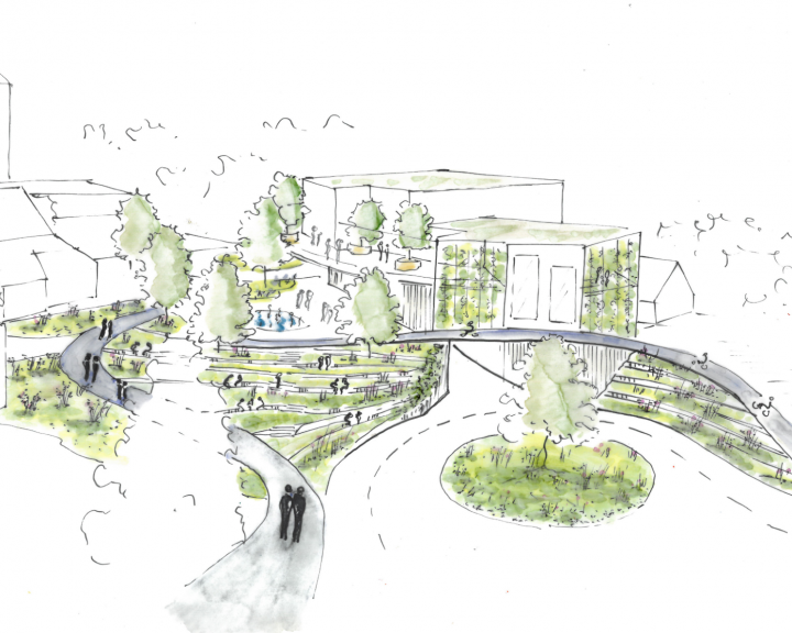 Skizze Konzept Sankt Marien Ortskern Neugestaltung