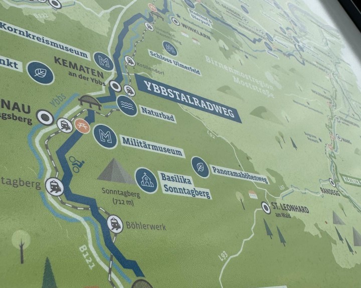 Streckenverlauf Radweg Vorderer Ybbstalradweg