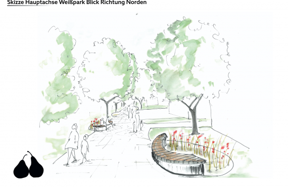 Skizze Hauptachse Weißpark Haag