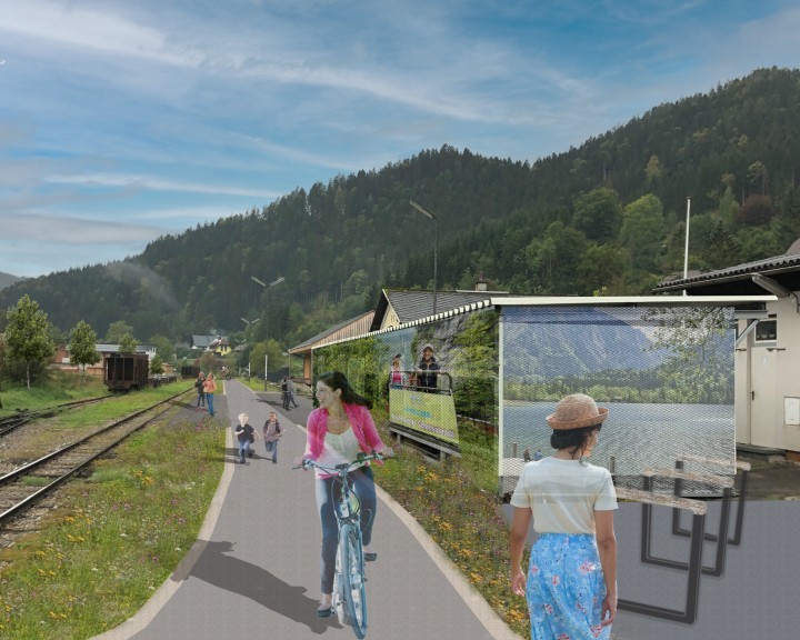 Bahnhof Lunz Schienenradlunterstand