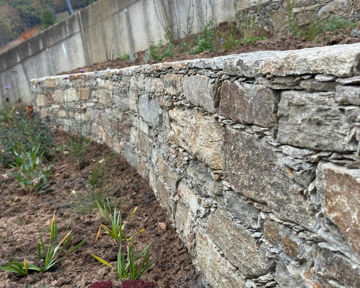 Garten S Steinmauer Natursteinmauer Terrassierung Staudenbeet