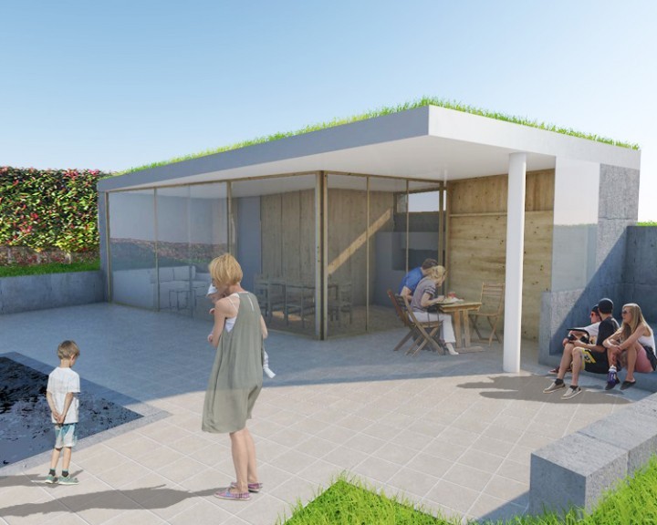 Garten Pool Poolhaus Familie Baden